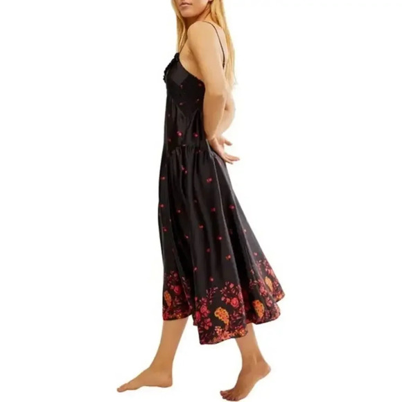 Free People Floral Midi Sundress in Black Combo in Small - Picture 3 of 11